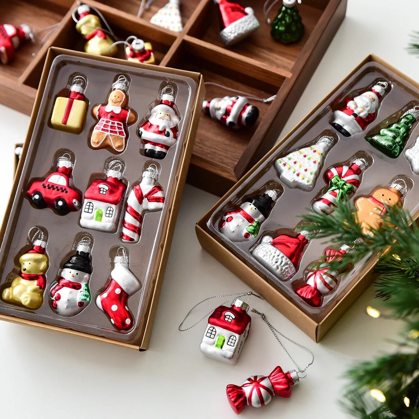Glass Christmas Tree Set