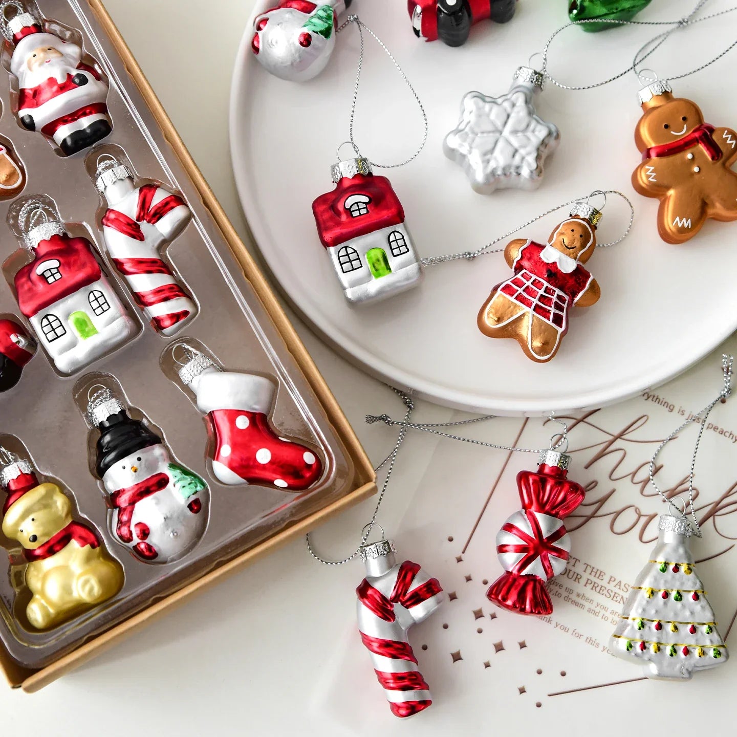 Glass Christmas Tree Set