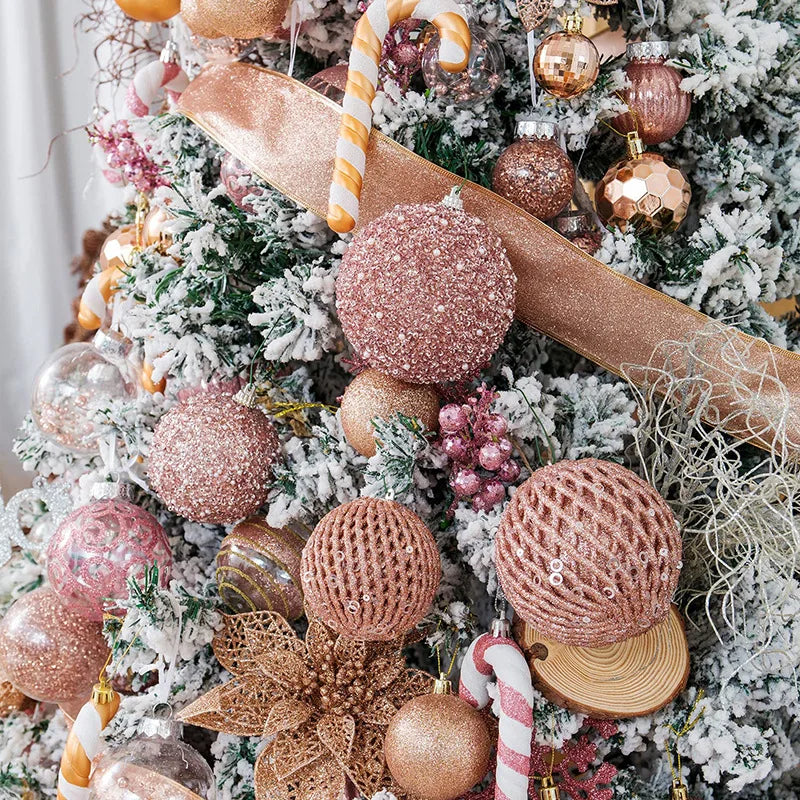 12-Piece Glitter Christmas Tree Ball Ornaments