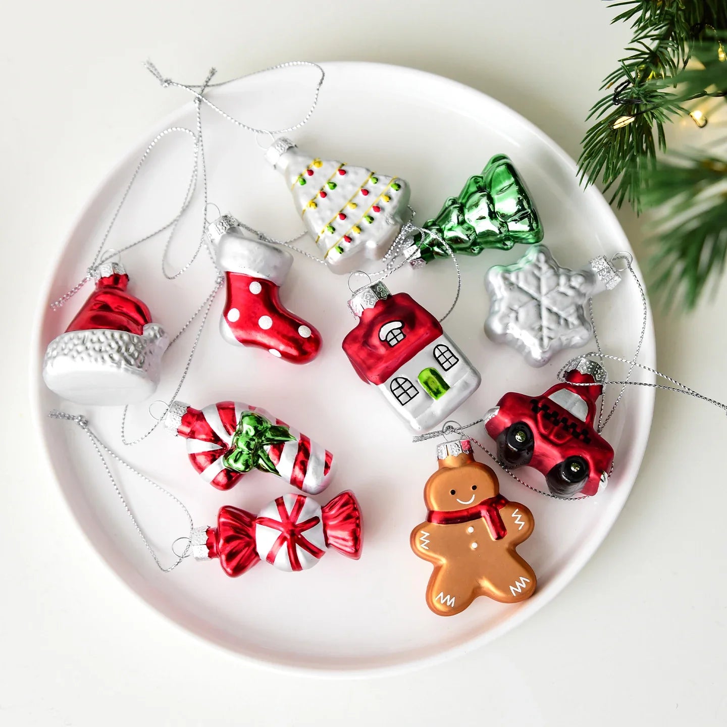 Glass Christmas Tree Set