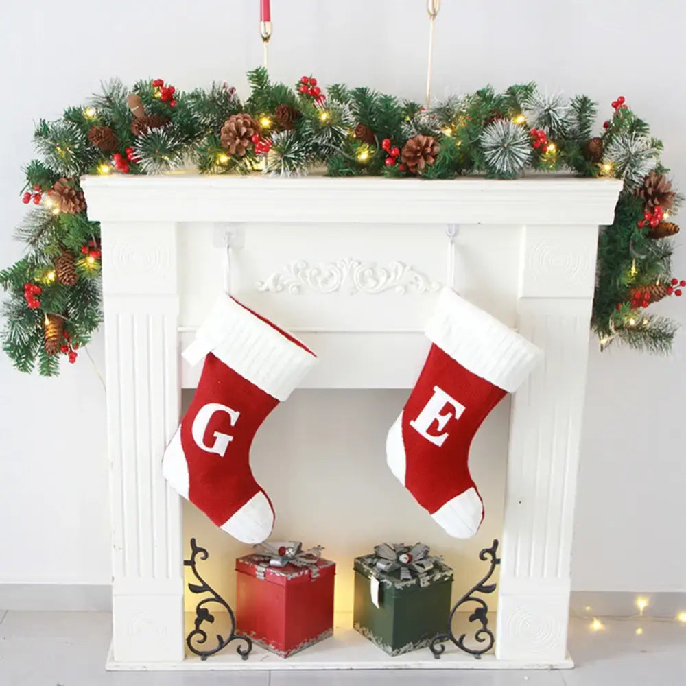 Christmas Garlands with Pinecones and Red Berries